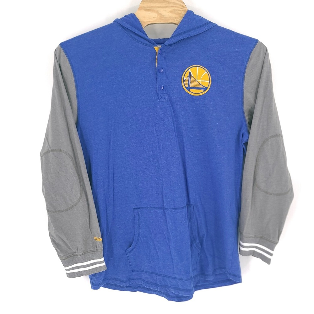 Mitchell and Ness Hoodie 3XL XXL Blue Golden State Warriors Cotton Sweatshirt